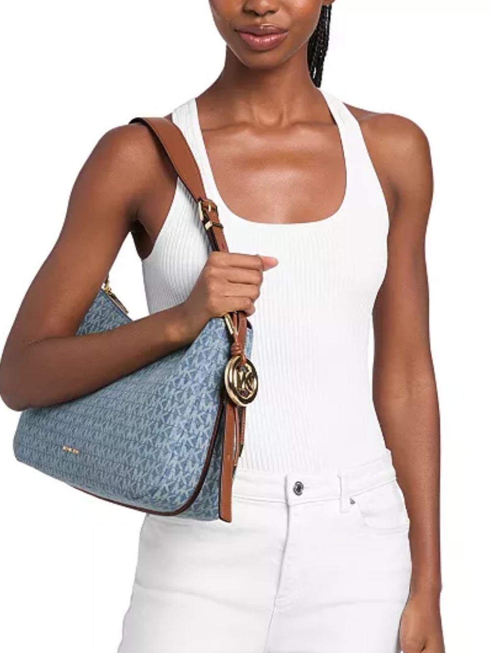 Michael Kors Nolita Top Zip Convertible Large Shoulder Bag in Denim- PRICE FIRM - Picture 3 of 9
